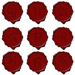Image showing Wax seal alphabet letters - R