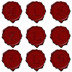 Image showing Wax seal alphabet letters - L