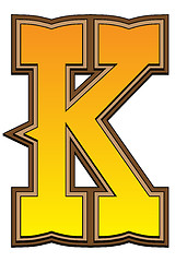 Image showing Western alphabet letter - K