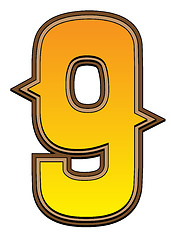 Image showing Western alphabet number  - 9