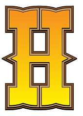 Image showing Western alphabet letter - H