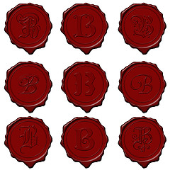 Image showing Wax seal alphabet letters - B