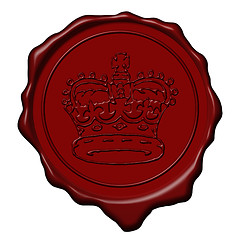 Image showing King crown wax seal