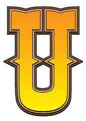 Image showing Western alphabet letter - U