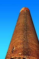 Image showing Old brick furnace tower