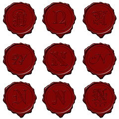 Image showing Wax seal alphabet letters - N