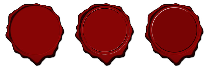 Image showing Red wax empty seals