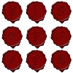 Image showing Wax seal alphabet letters - F