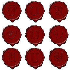 Image showing Wax seal alphabet letters - U