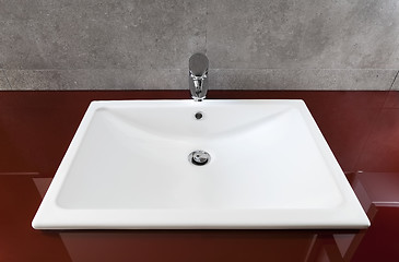 Image showing White bathroom sink