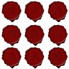 Image showing Wax seal alphabet letters - A