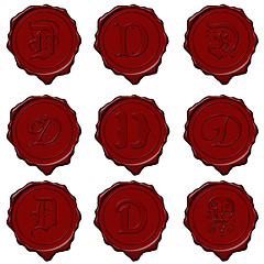Image showing Wax seal alphabet letters - D