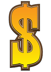 Image showing Western alphabet dollar sign