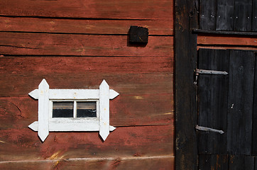 Image showing Detail of old barn wall