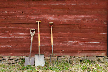 Image showing Old garden tools