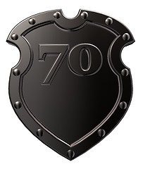 Image showing number on metal shield