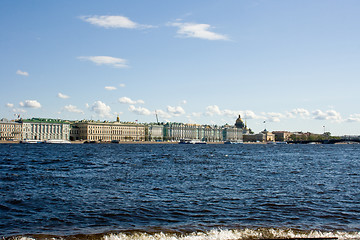 Image showing embankment of the Neva river. View of the city of St. Petersburg. Russia.