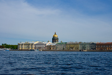 Image showing embankment of the Neva river. View of the city of St. Petersburg. Russia.