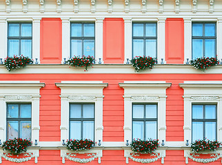 Image showing Facade With Flowers