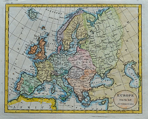 Image showing original antique europe  map