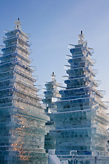 Image showing Festival of snow and ice in winter park in Harbin. China