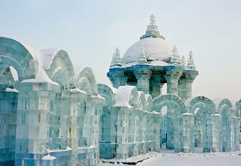 Image showing Festival of snow and ice in winter park in Harbin. China