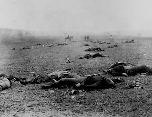 Image showing Union and Confederate dead, Gettysburg Battlefield