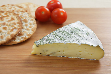 Image showing Herbed brie and crackers