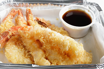 Image showing Prawn tempura fast food