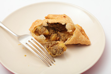 Image showing Samosa and fork