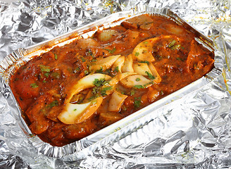 Image showing Chicken jalfrezi carrout