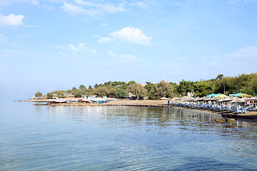 Image showing Aegina beach and boatyard