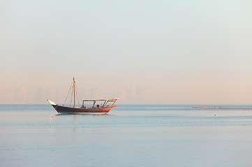 Image showing Lone dhow in Qatar