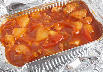 Image showing Chicken sweet and sour low angle
