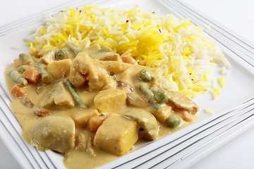 Image showing Veg korma and tofu