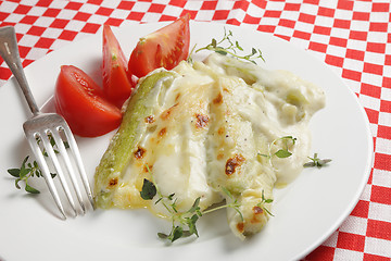 Image showing Courgette in bechamel sauce