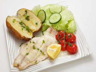 Image showing Baked fish fillet meal