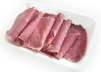 Image showing Corned beef slices folded