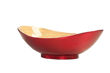 Image showing Wooden Bowl Isolated on White