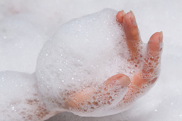 Image showing hand in suds