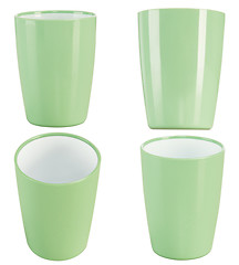 Image showing green plastic glass for juice