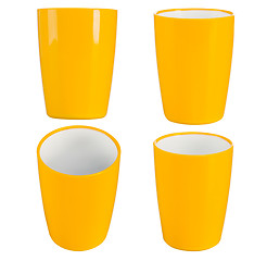 Image showing yellow plastic glass for juice