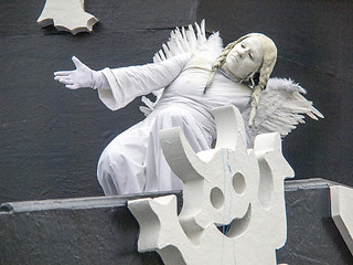 Image showing VIAREGGIO, ITALY - FEBRUARY 19:   parade of allegorical chariot 