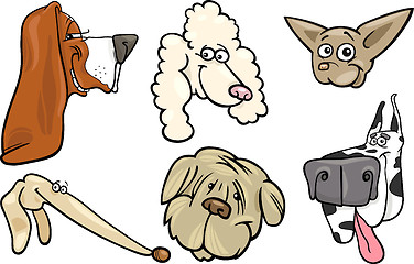 Image showing Cartoon dogs heads set