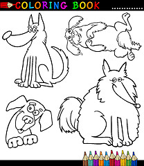 Image showing Cartoon Dogs or Puppies for Coloring Book