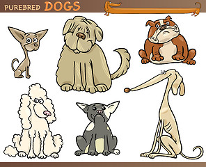 Image showing purebred dogs cartoon set