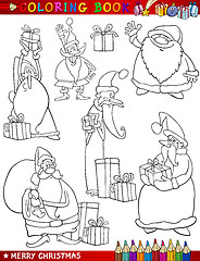 Image showing cartoon christmas themes for coloring book