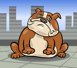 Image showing english bulldog dog cartoon illustration
