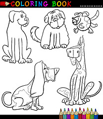 Image showing Cartoon Dogs or Puppies for Coloring Book