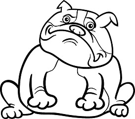 Image showing english bulldog dog cartoon for coloring book